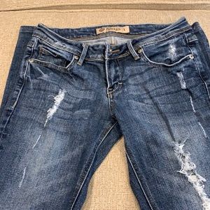 Distressed jeans, size 1